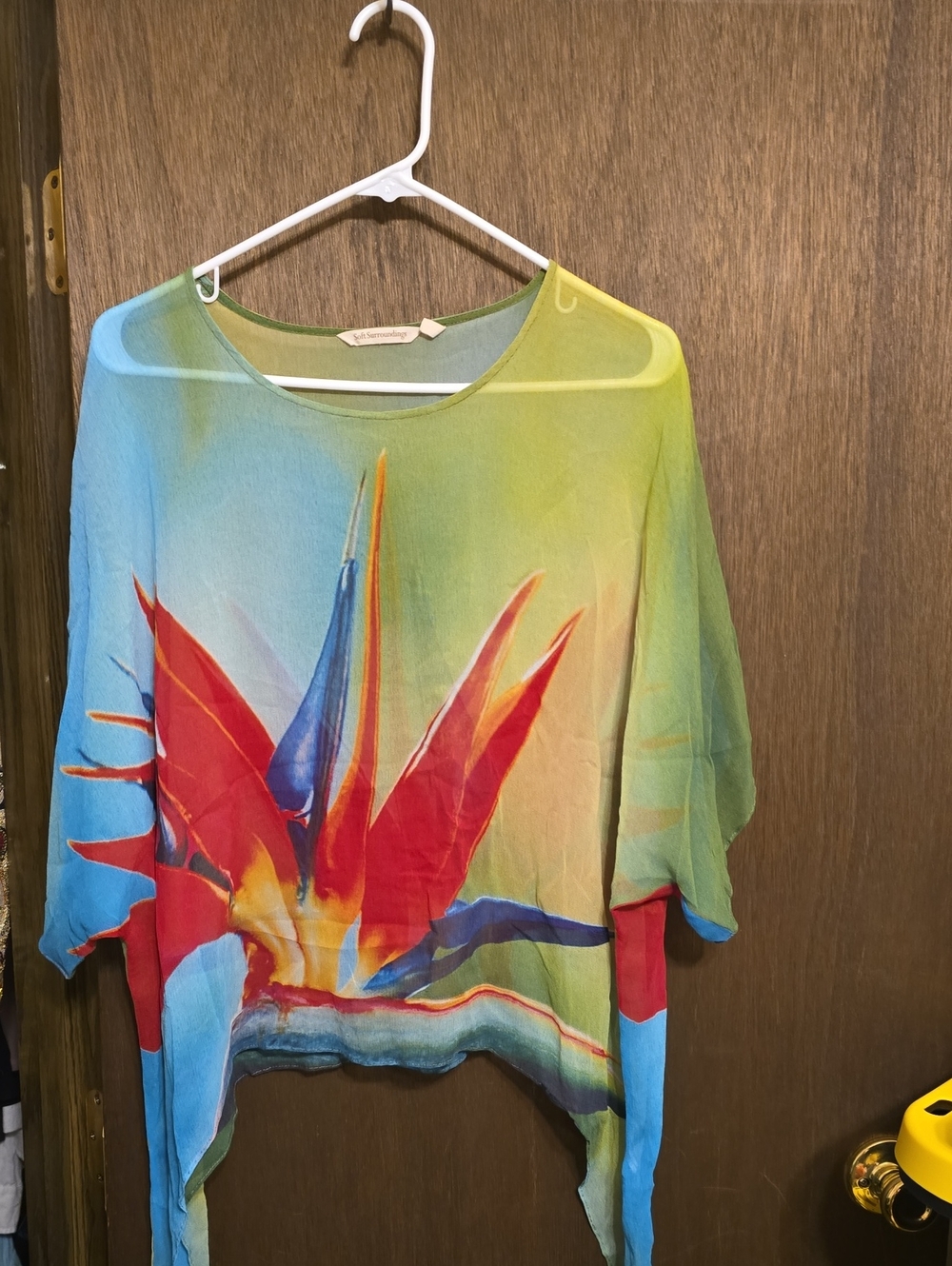 Vibrant Floral Print Lightweight Top in Multi-Color